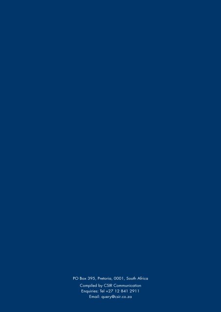 Po Box 395 Pretoria 0001 South Africa Compiled By Csir - 