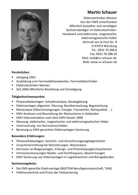 Martin Schauer Fachgruppe Elektronik Und Edv