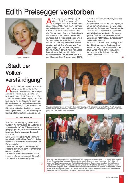 Amtsblatt Nr. 7/2009 - Stadtgemeinde Klosterneuburg