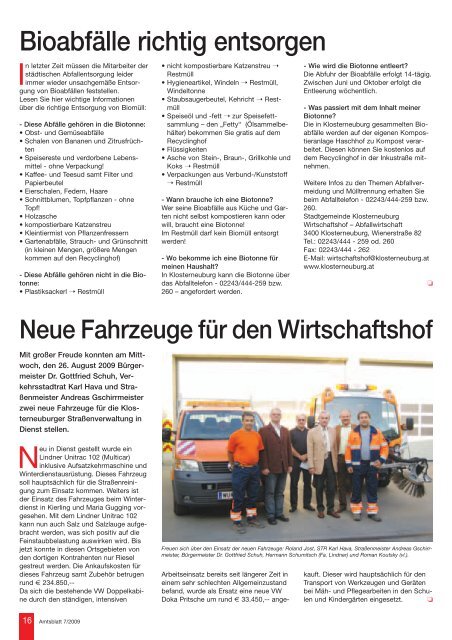 Amtsblatt Nr. 7/2009 - Stadtgemeinde Klosterneuburg