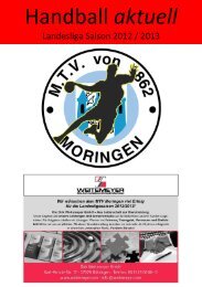 Hallenheft 15.12.12 (vs. Braunschweig 2) - MTV Moringen