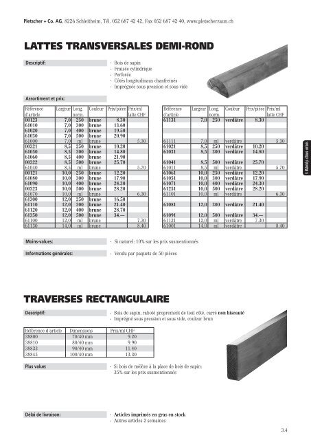 LISTE DE PRIX 2012 - Pletscher & Co. AG