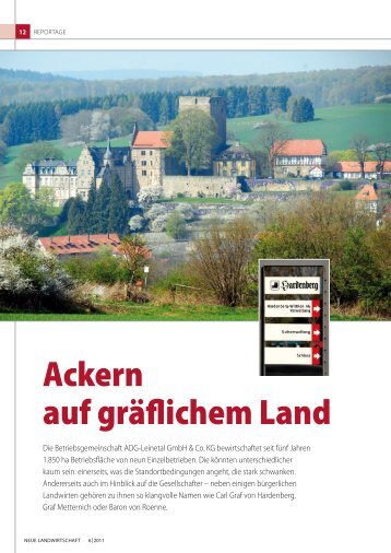 Ackern auf gräflichem Land - Landwirtschaftsunternehmen