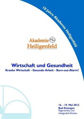 Wirtschaft und Gesundheit - Akademie Heiligenfeld