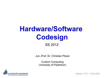 Hardware/Software Codesign