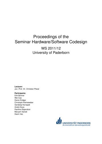 Proceedings of the Seminar Hardware/Software Codesign