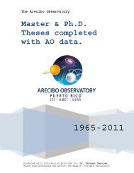Master & PHD Theses completed with AO data - Arecibo Observatory