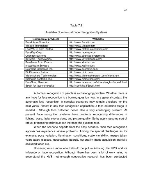 LITERATURE SURVEY OF AUTOMATIC FACE RECOGNITION ...