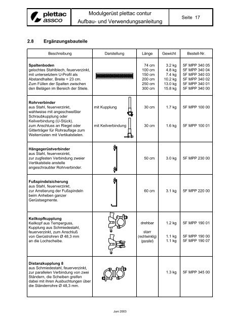 plettac Modulgerüst contur