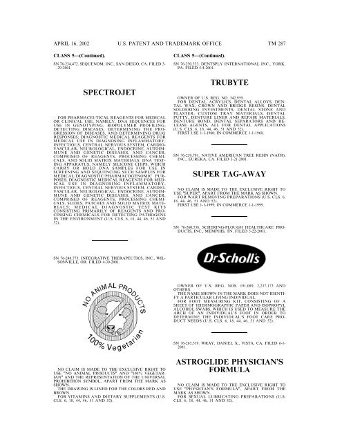 marks published for opposition - U.S. Patent and Trademark Office