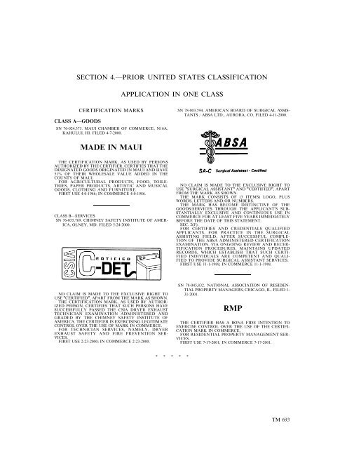 marks published for opposition - U.S. Patent and Trademark Office