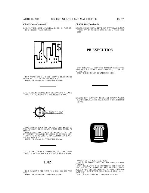 marks published for opposition - U.S. Patent and Trademark Office