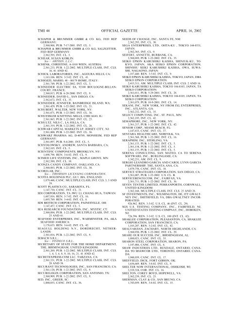 marks published for opposition - U.S. Patent and Trademark Office