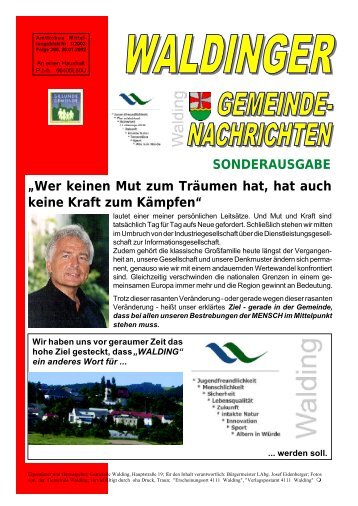 SONDERAUSGABE „Wer keinen Mut zum Träumen hat ... - Walding