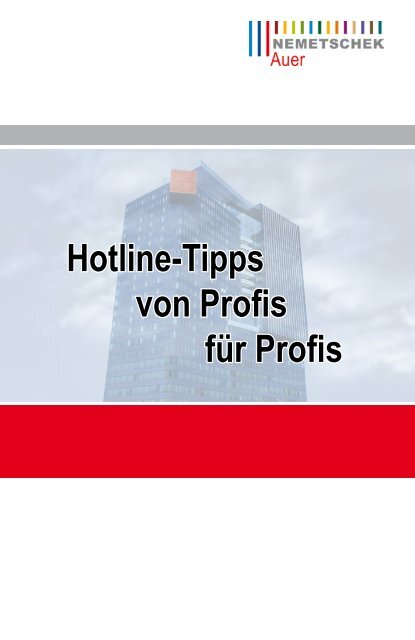 Hotline-Tipps von Profis für Profis - AUER - Die Bausoftware GmbH