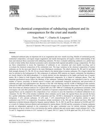 The chemical composition of subducting sediment and its ...
