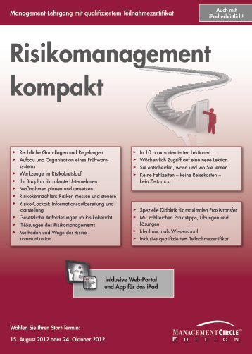 Schriftlicher Lehrgang: Risikomanagement kompakt - Management ...