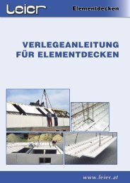 VERLEGEANLEITUNG fÜR ELEmENTdEckEN - Leier International