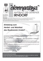 Einladung zum Herbst- und Weinfest des Musikverein Irndorf