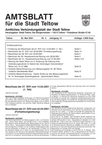 AMTSBLATT für die Stadt Teltow