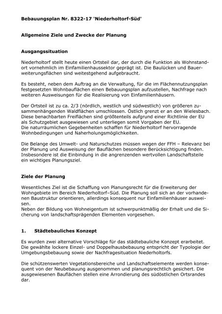Allgemeine Ziele und Zwecke der Planung - Bonn
