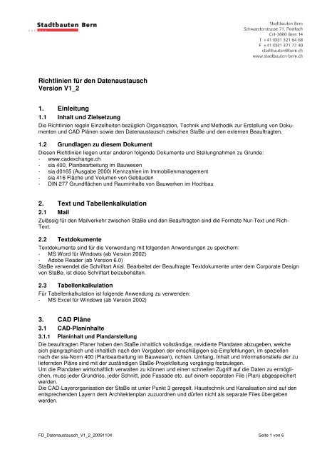 FD_Datenaustausch_V1_2_20091104.pdf - Stadtbauten Bern