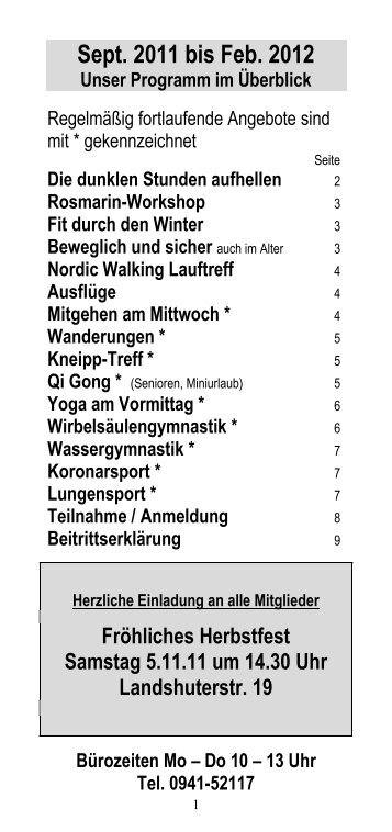 Unser Programm im Überblick - Gratis Webserver
