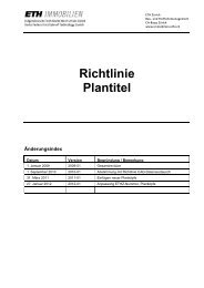 Richtlinie Plantitel - Immobilien - ETH Zürich