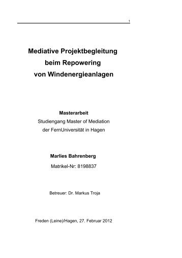 Mediative Projektbegleitung beim Repowering von ...