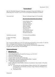Protokoll Sitzung der Gemeindevertretung - Gemeinde Großensee