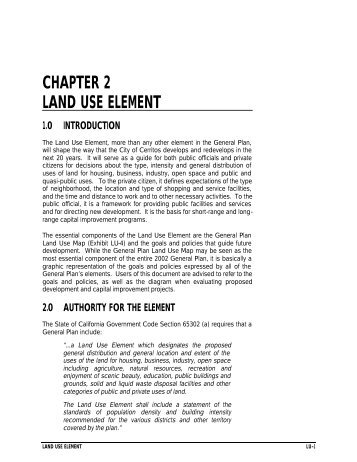 CHAPTER 2 LAND USE ELEMENT - City of Cerritos