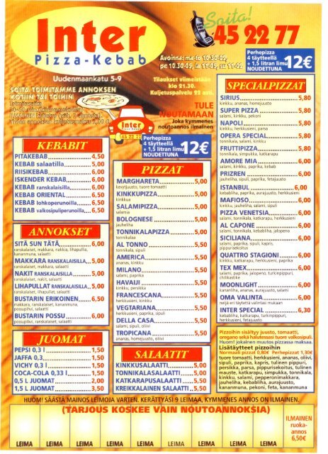 U~LAATIT L.._.PIZZAT Pizza-Kebab - Pizza-Online