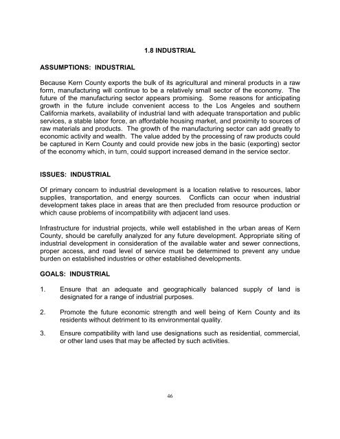 Kern County General Plan - Chapter 1, Land Use - County of Kern