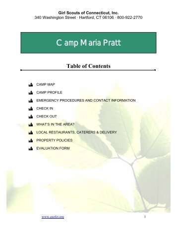 Camp Maria Pratt - Girl Scouts of Connecticut