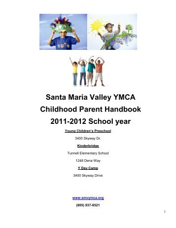 Child Care Parent Handbook - Santa Maria Valley YMCA
