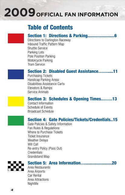 Fan Guide - Speedway Maps, Accommodations, Attractions