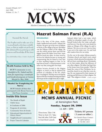 UploadedFiles/newsLetter/July 2006.pdf - MCWS
