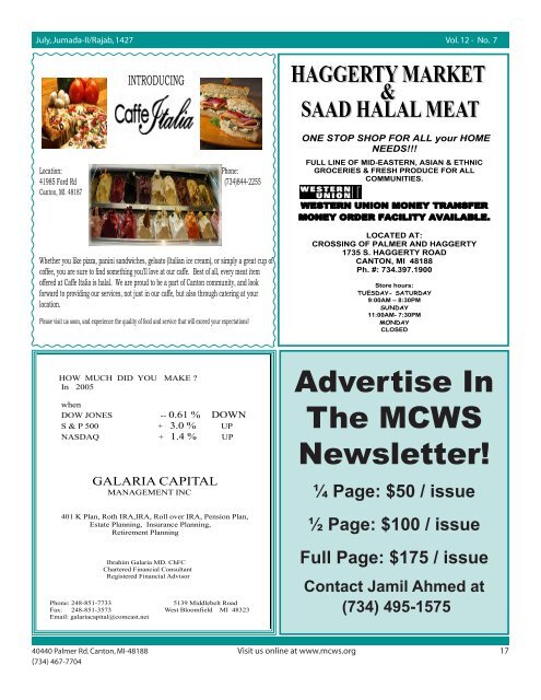 UploadedFiles/newsLetter/July 2006.pdf - MCWS