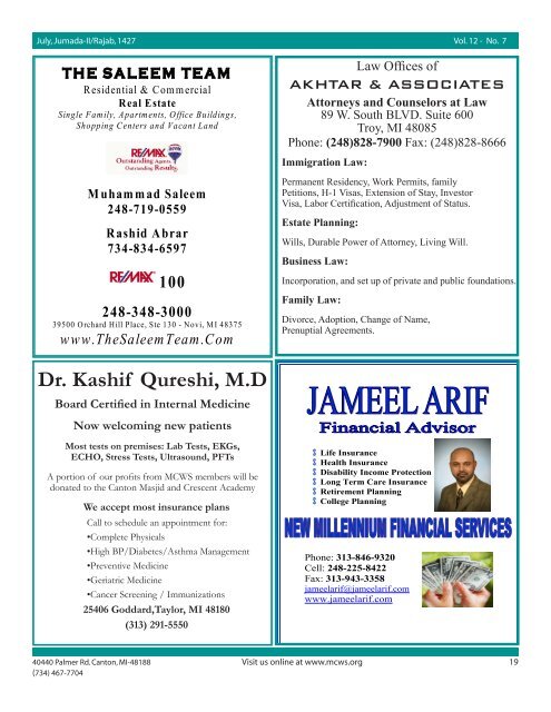 UploadedFiles/newsLetter/July 2006.pdf - MCWS