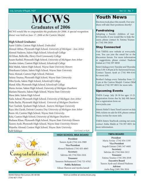 UploadedFiles/newsLetter/July 2006.pdf - MCWS