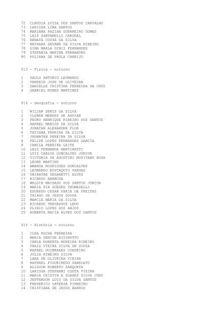 UFTM - Vestibular 2011 Lista de Espera 001 - Biomedicina - integral ...