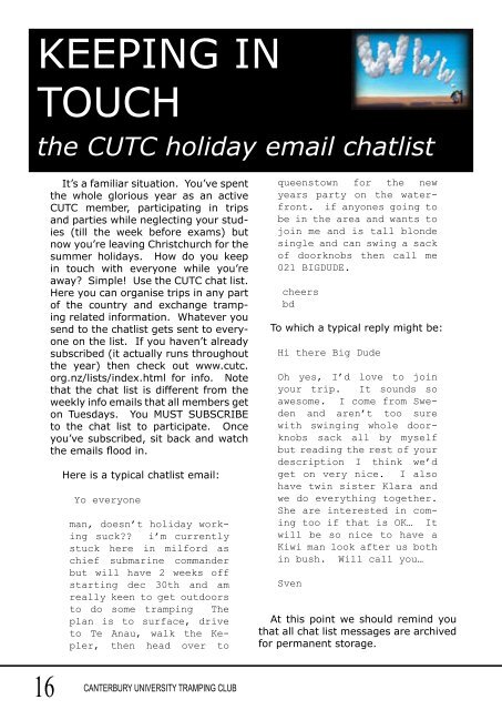 PDF (1.9MB) - Canterbury University Tramping Club