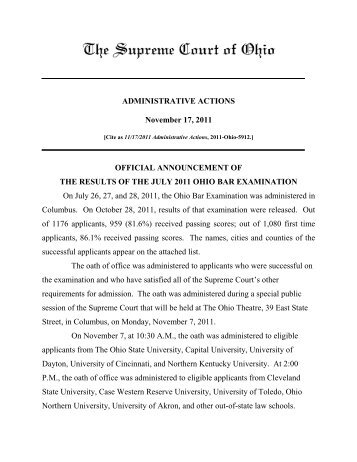 11/17/2011 Administrative Actions - Supreme Court