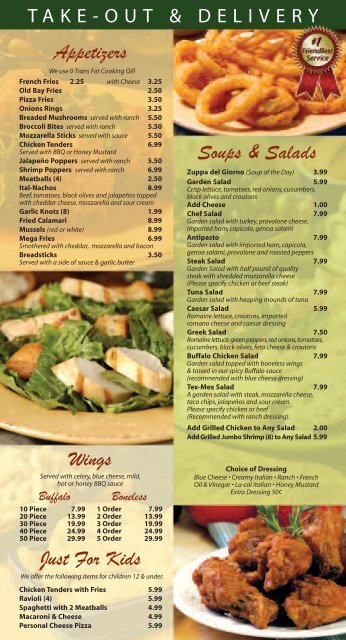 Menu - Nino's Pizza