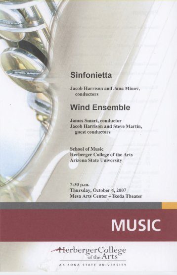 Wind Ensemble Sinfonietta - ASU Digital Repository - Arizona State ...