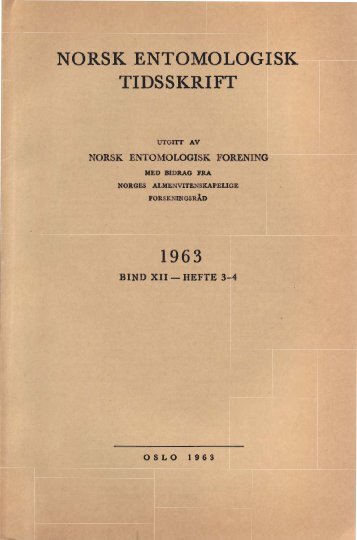 ORSK ENTOMOLOGISK TIDSSKRIFT - Norsk entomologisk forening