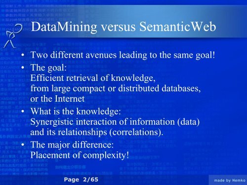 Data Mining Versus Semantic Web