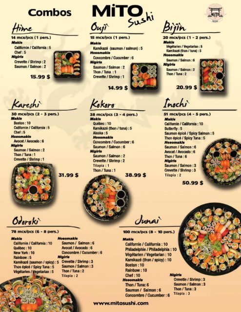 Menu à la carte (PDF) - Mito Sushi