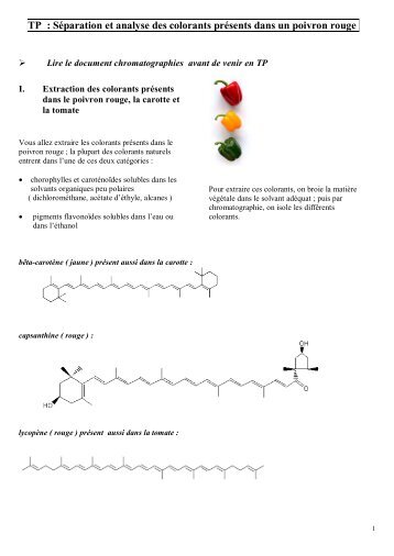 TP : Séparation et analyse des colorants présents dans