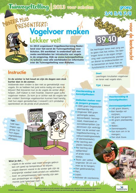 Vogelvoer maken h